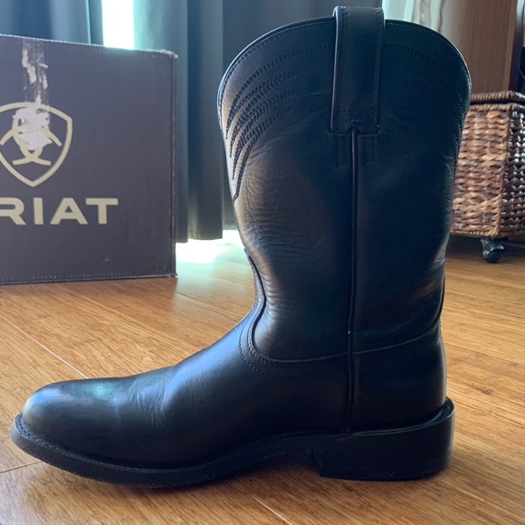 Men`s Black Ariat Roper Size 7D Dress Boots - Picture 5 of 11